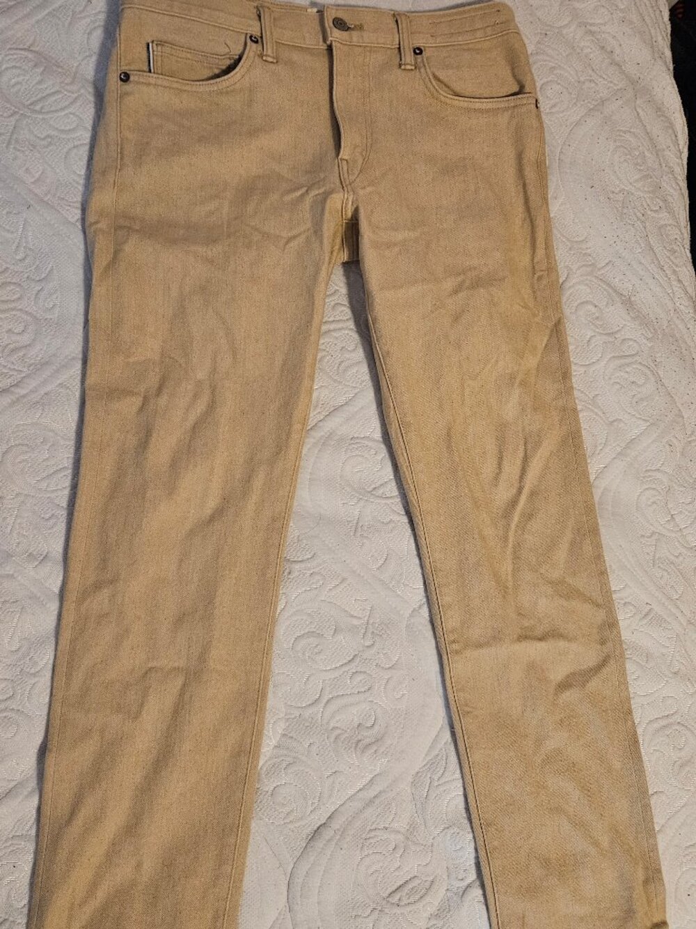 HIROSHI KATO The Pen Slim Fit Stretch Selvedge Denim Jeans (Raw Beige) 31W x 30L